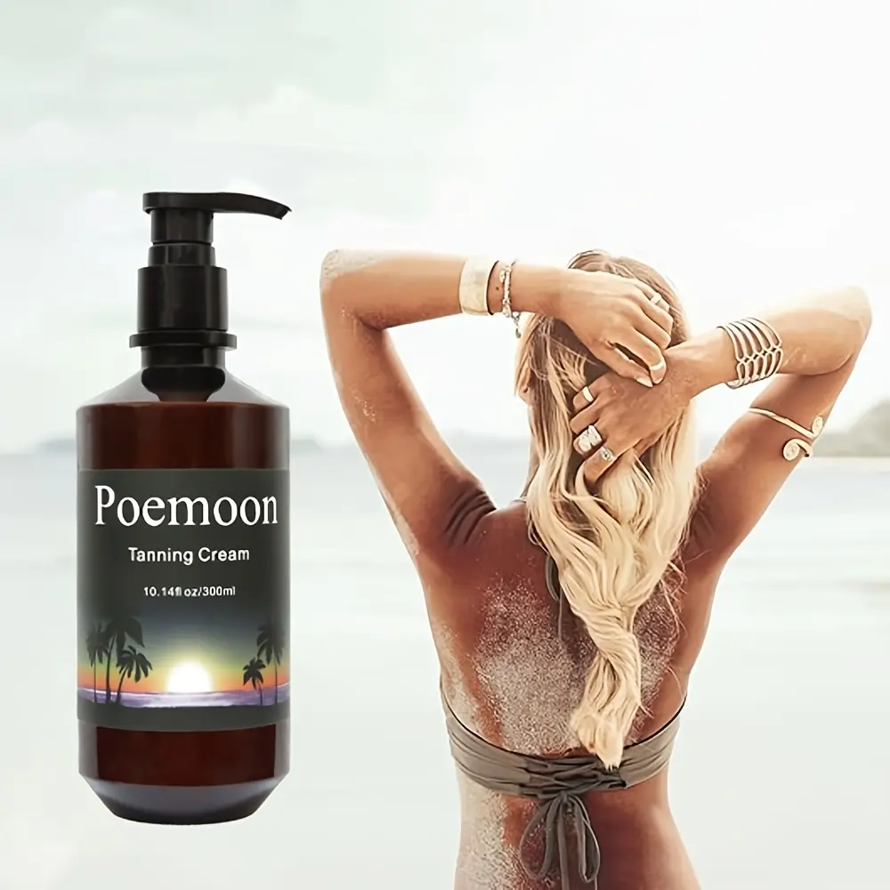 Poemoon Body Self-Tanner Cream, Natural Bronze Glow Formula with Moisturizing Ingredients, Hydrating Sunless Tanning Lotion for Women & Men, 300ml