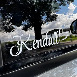 Custom Name with Heart Vinyl Decal, Vinyl Decal For Car, Simple Car Sticker M