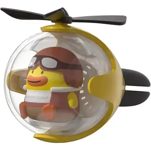 Cartoon Flying Ball Refillable Light-Up Scented Car Air Freshener Long Lasting Diffuser 120 Days Each Contains 4 Fragrances Duck Design with LED Light and Easy Installation