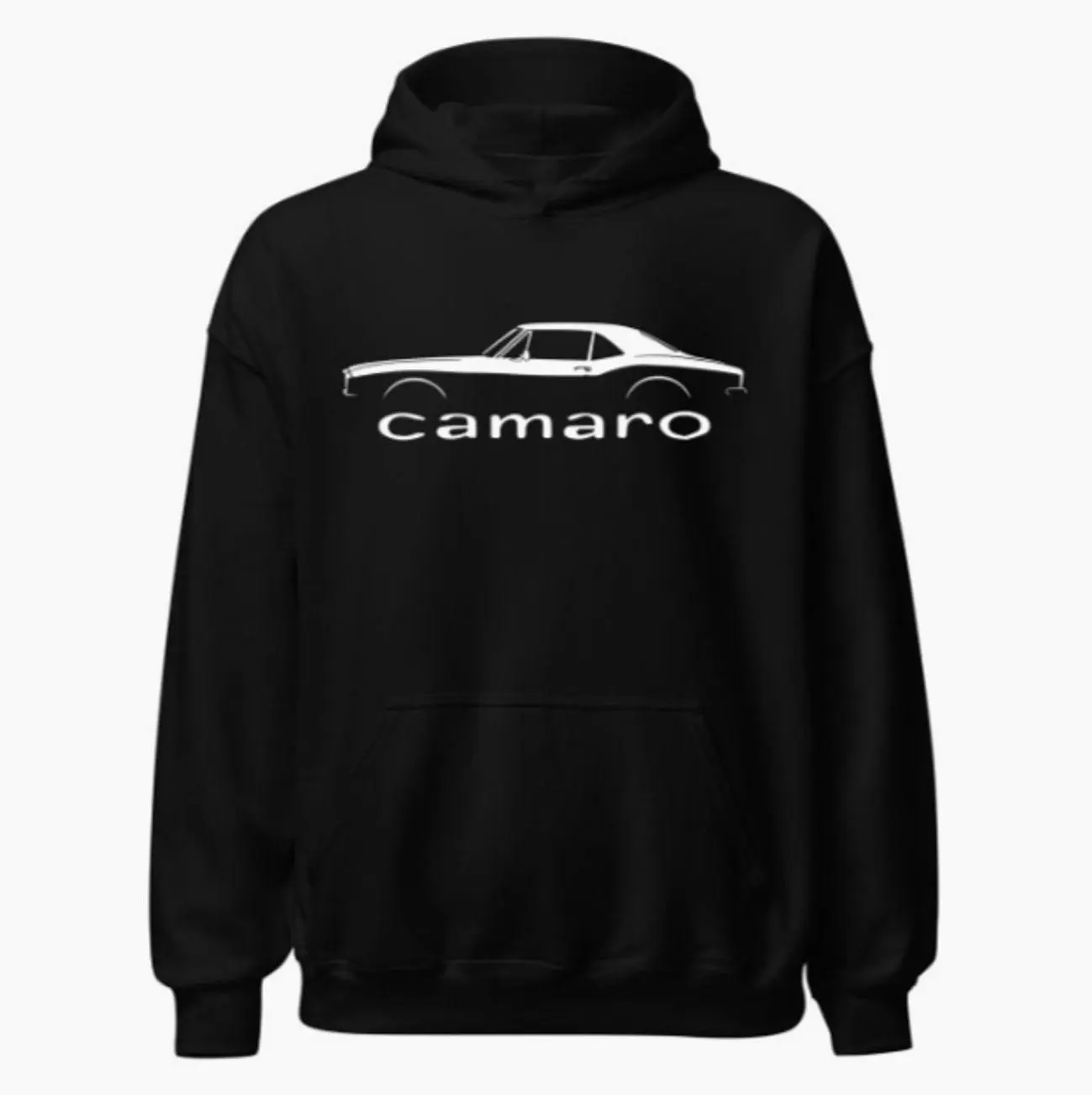 1967 Camaro Sport Coupe Silhouette Hoodie | Classic Muscle Car Pullover Gifts for Car Enthusiasts T Shirt Casual Apparel