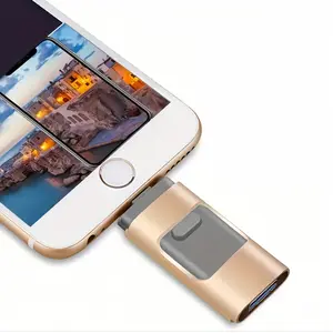 USB 3.0 Flash Drive Memory Stick for iPhone & Type-C, Flash Drive 64GB/128GB/256GB/512GB/1TB Multi-Purpose Storage, 4 in 1 Micro USB Stick Pen Drive Thumb Drive for IOS & Android & Type-C & PC, USB Flash Drives