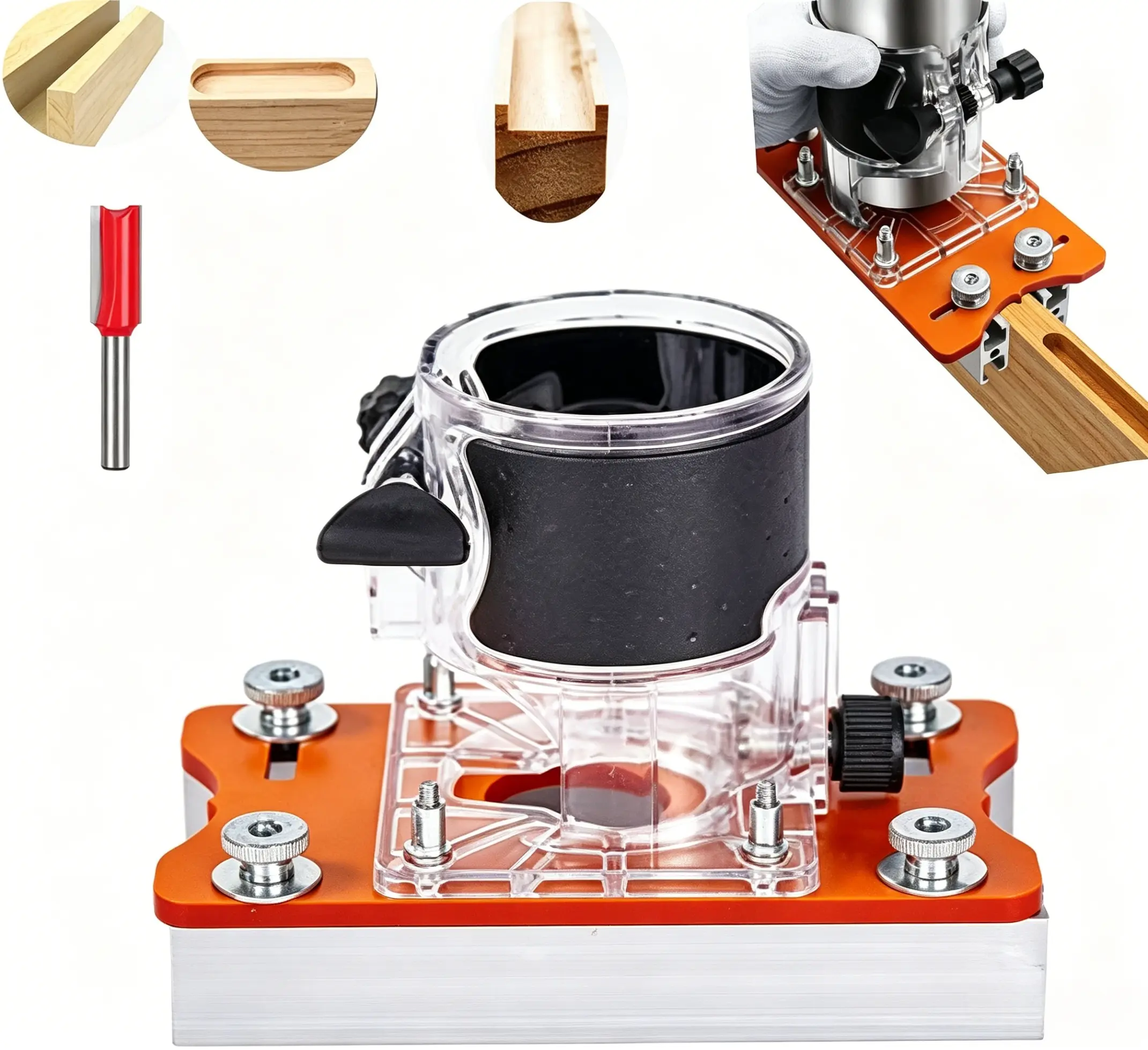 Wood Router Base, Lightweight Aluminum Alloy Router Base Plate with 65mm Inner Diameter, Stable Slotting & Trimming Guide for Furniture, Cabinets, Closets, Veneers & Chamfering