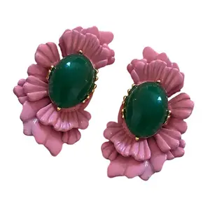 Elegant Flower Shaped Ear Studs Vintage Floral Earrings Fashion Party Jewelry
