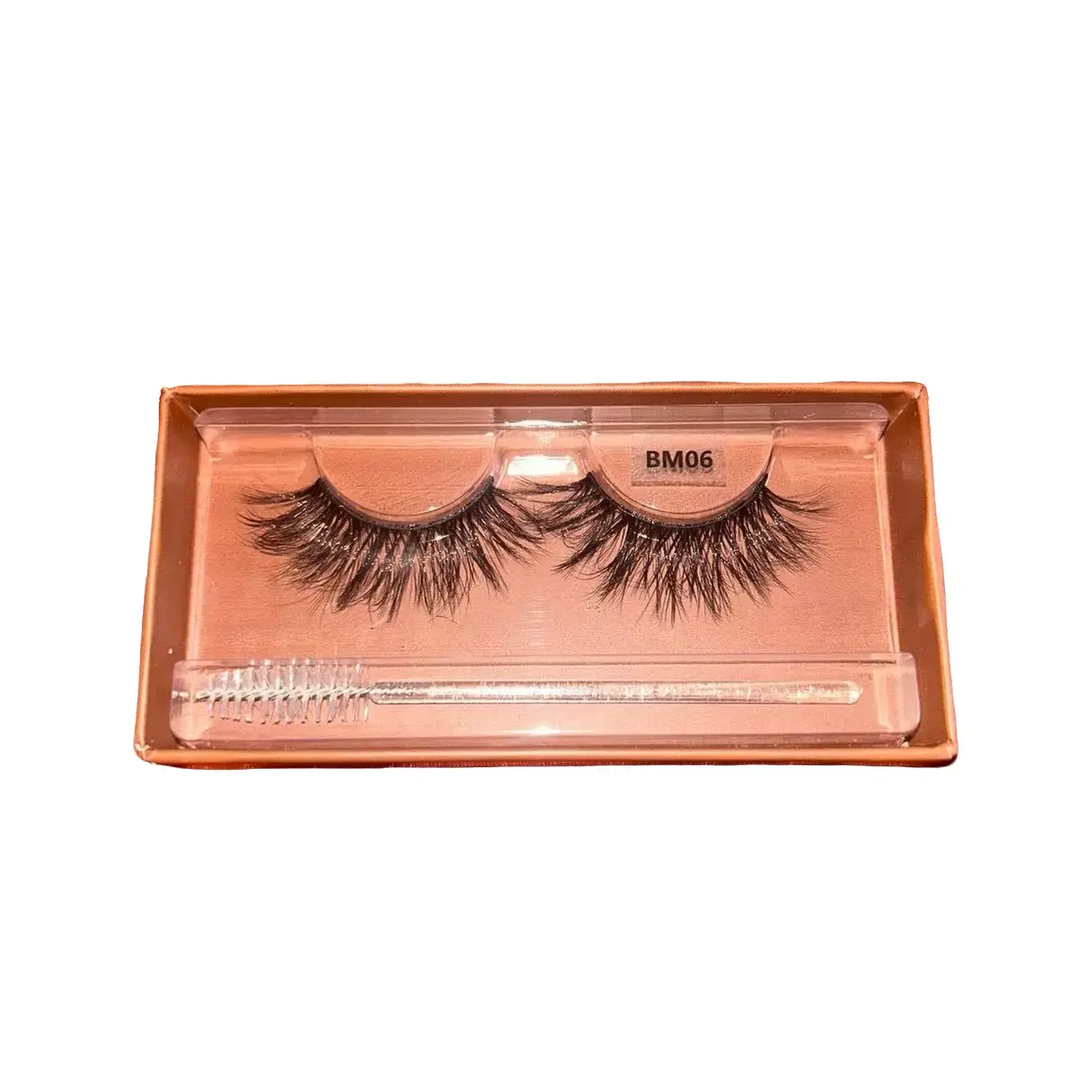 BM06  15mm Zephyr Leilani Glam Lash Duo: Date Night Individual Pair Lash Extensions and Eyelash Extension Brush