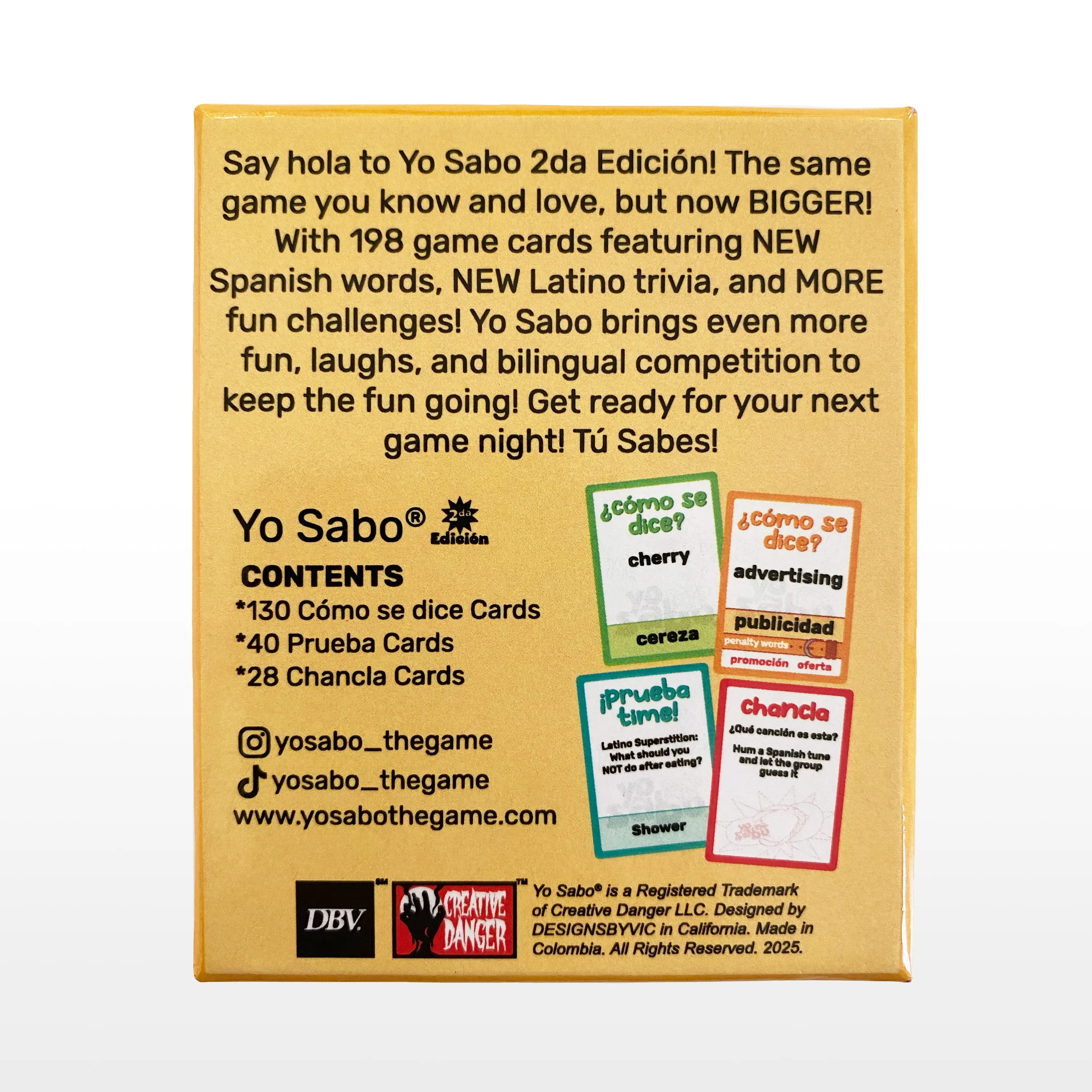 Yo Sabo: Edition 2 - NEW Family-Friendly Bilingual Card Game with 198 ...