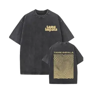 Vintage Oversized Washed Short Sleeve T-shirt Tame Impala Rock Band Deadbeat Tour Album Hip Hop Fans Gift T-shirts, Gift for him, her, Vintage shirt 4Y7