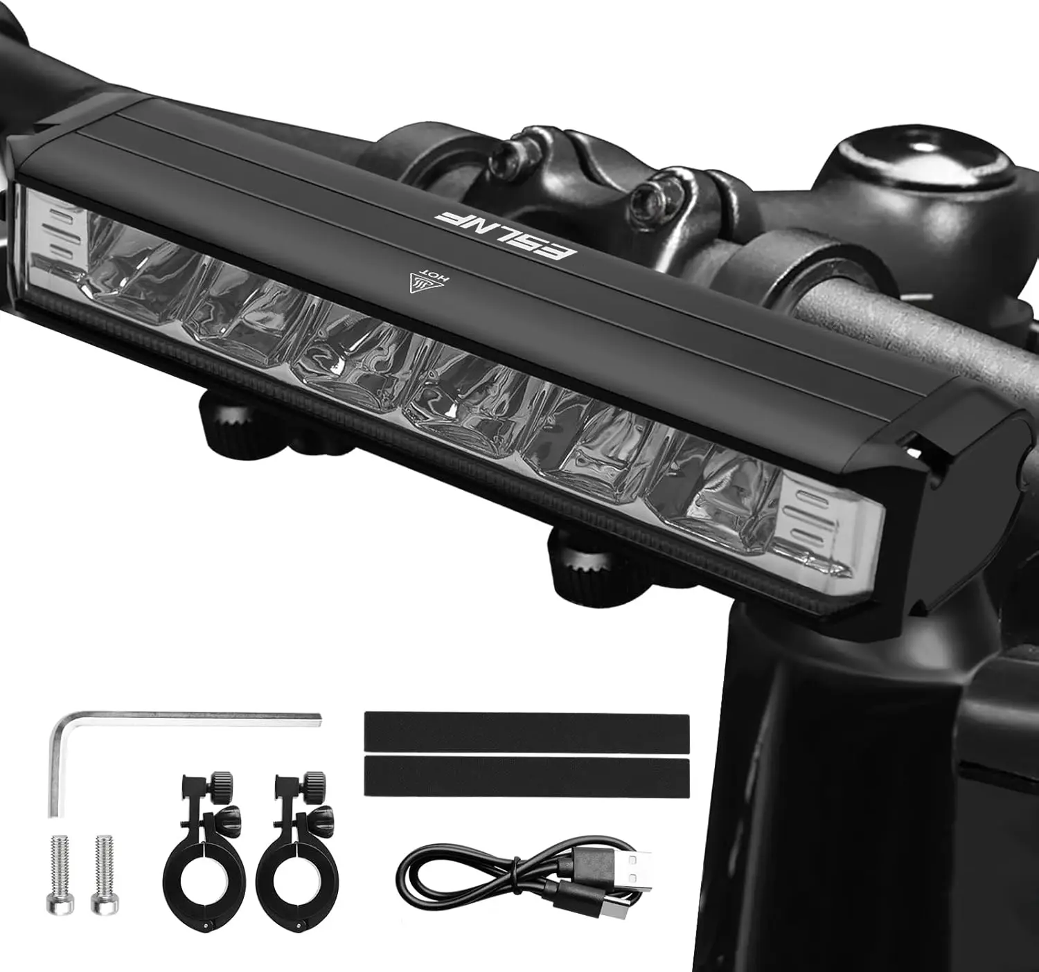 1800 Lumen Super Bright LED Bike Headlight with LED Lights, USB Rechargeable, Waterproof, Daytime Running Light, MTB Off-Road Cycling & Commuting Ebike Accessories