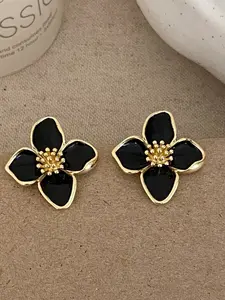 Floral Petal Decor Flower Design Stud Earrings, Pretty Studs, Elegant Jewelry for Women, Trendy All-match & Exquisite Jewelry for Birthday Gift