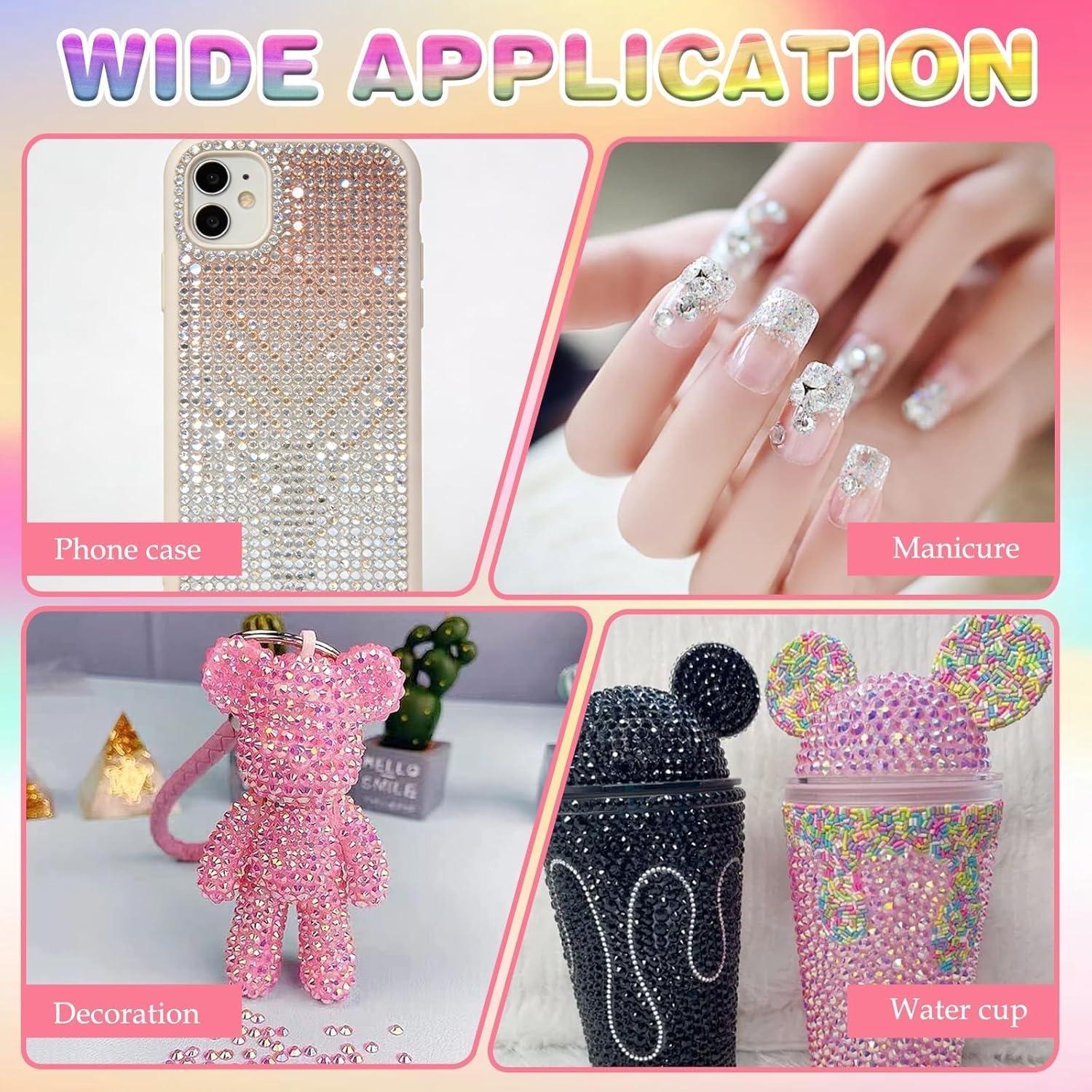 40 Color 40000Pcs Colorful DIY Resin Rhinestone Kit for Bedazzling, Resin Jelly Rhinestones for Bedazzling,Multicolor Flatback Gems for Diamond Art for Bedazzled Nail Art