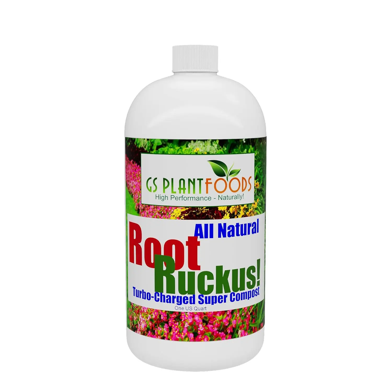 GS Plant Foods Root Ruckus Compost Fertilizer Organic Plant Food - Turbo Charged Compost for Plants - Humic Acid & Sea Kelp Nutritional Root Supplement for Lawns, Soil, Shrubs & Vegetables - 32 Oz