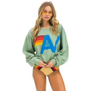 LOGO STITCH RELAXED CREW SWEATSHIRT - SAGE