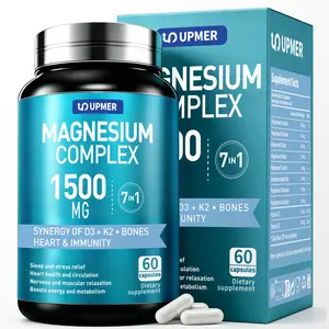 UPMER Magnesium Complex for Men | 8-in-1 Magnesium Blend with D3 & K2 | Muscle Recovery, Sleep & Daily Stress Support | 60 Capsules Healthcare Vitamin Supplement Dietary