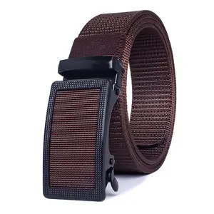 Men’s nylon webbing automatic-locking belt with an adjustable textured automatic buckle head; a durable, lightweight casual belt suitable for various occasions—an excellent gift for Valentine’s Day and Father’s Day.