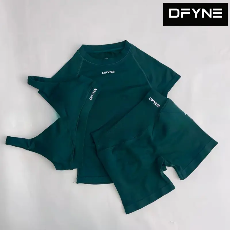 DFYNE Seamless 2-Piece Workout Set for Women| Padded One Shoulder Sports Bra & High Waisted Tummy Control Gym Shorts| Asymmetric Yoga Biker Shorts Outfit
