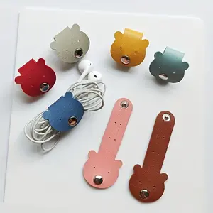 Leather Cable Organizer Set, Data Line Wrapping Tape, Earphone Storage Holder, Charger Protection Case, Neat Wire Bundling, Small Gift