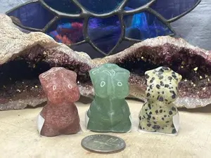 Female Figures - Body Positive Crystal Art - Strawberry Quartz Dalmatian Jasper & Aventurine - 1.5" Long - Choose Your Stone