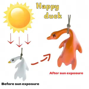 Happy Duck Hanging Decoration UV Color-Changing Ornament for Cars and Bags Kids' Craft Toys Perfect Gifts for Christmas and Halloween
