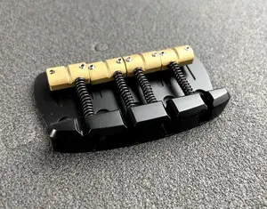 AlBridge Parts CQM419 4-String Quick Release Bridge For Jazz Bass Or Precision Electric Bass Guitars, Music Man Style Satin Black (CQM419-B)