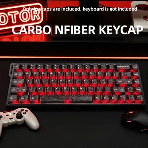 132 Textured Carbon Fiber Keycaps, Forging Carbon Pattern, Compatible with G87 Mechanical Keyboard, Durable & Aesthetic Design, Keycap Set