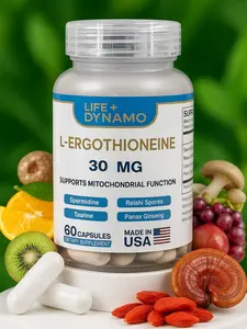 L-Ergothioneine Supplement, 30mg(EGT)/Serving, 6X Ergothioneine Mushroom Extract Supplements Longevity, Immune Support, Heart Health & Brain Supplement, Lab Tested, Made in USA, 60 capsules