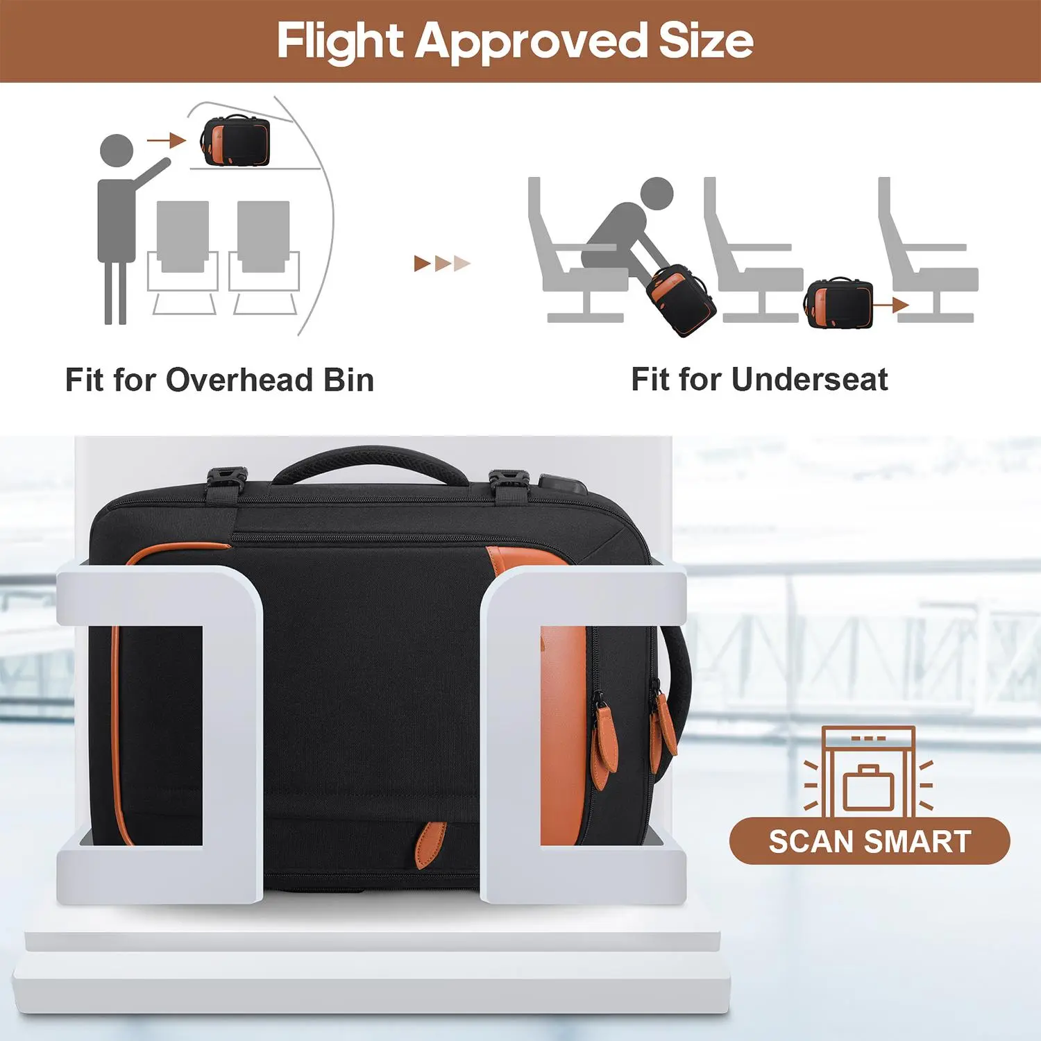 UKEIN 40L Expandable Travel Backpack for Men & Women Airline