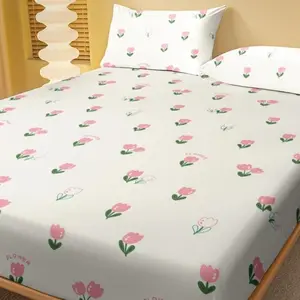 Bedding Sheet Set 3-Piece Printed Bed Sheets (includes Pillowcases, No Filling) 100% Polyester Fabric Washable Modern Style Home Bedding Floral Sheets