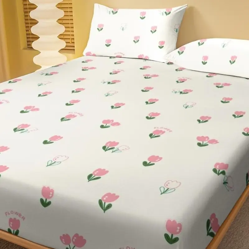 Bedding Sheet Set 3-Piece Printed Bed Sheets (includes Pillowcases, No Filling) 100% Polyester Fabric Washable Modern Style Home Bedding Floral Sheets Bed Sheet Sets