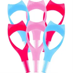 6 Pcs 3 In 1 Eyelashes Tools Mascara Shield Applicator Guard Eyelash Guide for Makeup Cosmetic Multicolor
