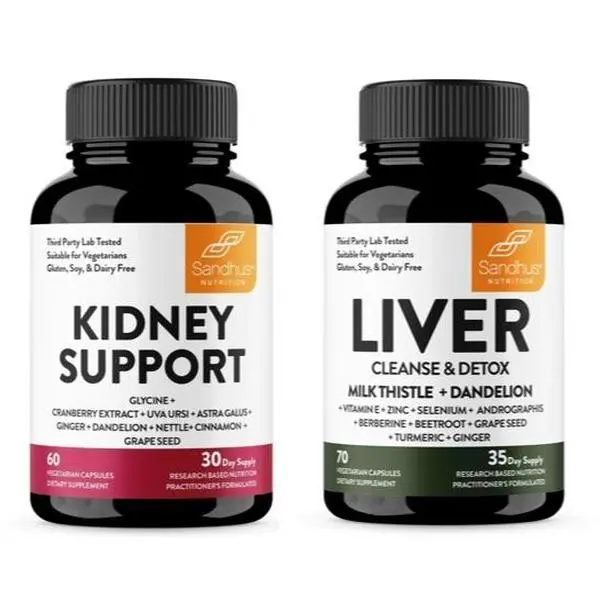 {Sandhus} Liver & Kidney Cleanse Your Liver and Purify Your Kidneys Healthcare Natural Fitness Supplement Capsule Bathroom Dietary Edible
