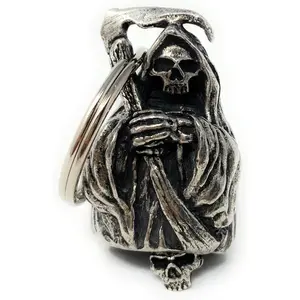 Grim Reaper Bell-Motorcycle Biker Bell Accessory or Keychain for Good Luck-Made in USA