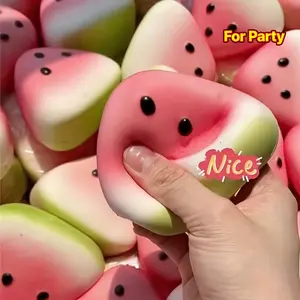 Festive pink-green watermelon squeeze toy-soft and fun texture, suitable for parties and classroom rewards, perfect for Eid al-Fitr, Christmas, Halloween, Thanksgiving, Easter gifts and party toys|fun texture| soft touch, Squishies