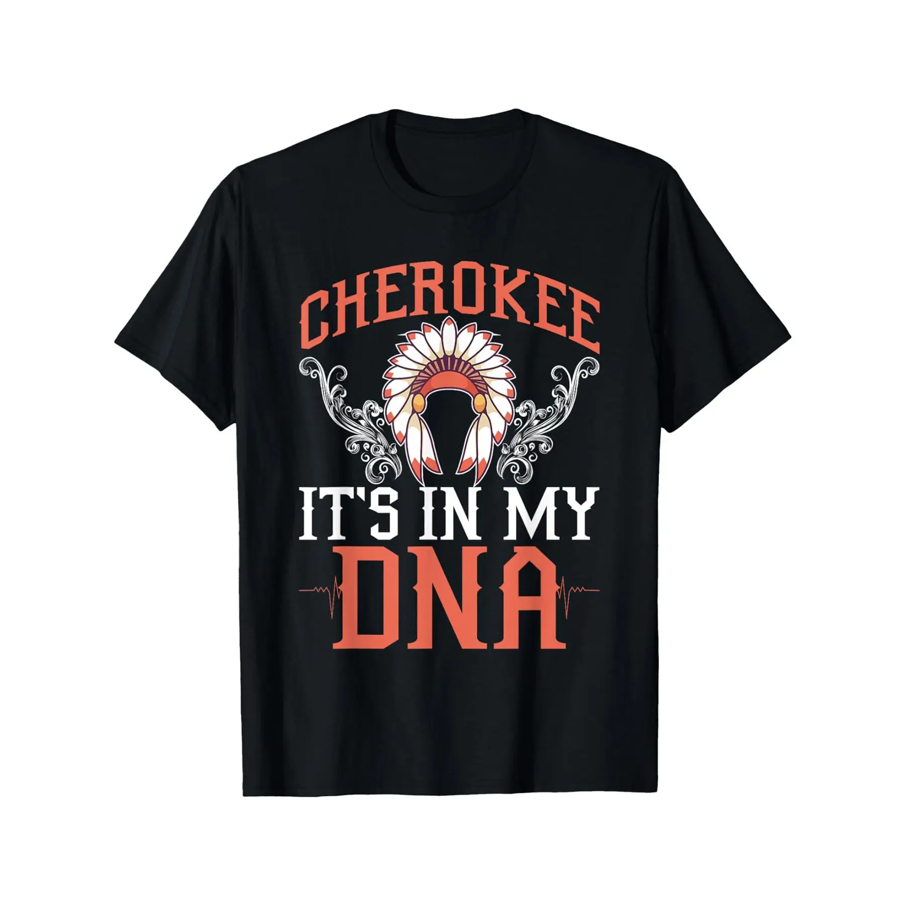Men's Cherokee DNA Heritage Graphic T-shirt, 100% Cotton Streetwear Top, Regular Fit, Short Sleeve Crewneck, Tshirt, Shortsleeve
