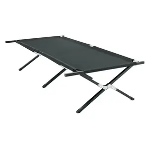 Lightweight Folding Cot for Camping & Hiking – 73" Long Cot for Adults Up to 5'9", 300lb Capacity, 17.6lbs with Carry Bag, Quick Setup, Ideal for Backpacking, Beach, Travel (Black/Khaki)
