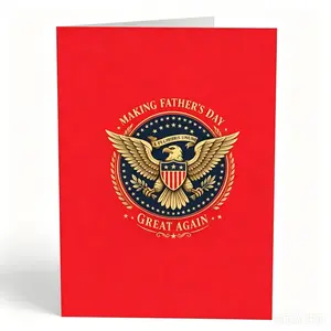 Talking Father’s Day Card, Make Father’s Day Great Again Greeting Card, Funny Political Humor Gift for Dad, Dad , Hilarious Fathers Day Gift for Grandpa or Husband, this is a handwritten letter card,RED