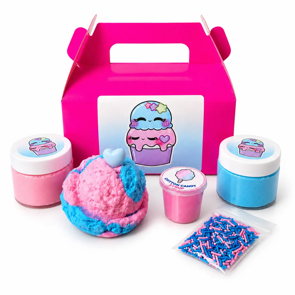 Cotton Candy Slime Kit – DIY Butter Slime with XL Clay Scoop