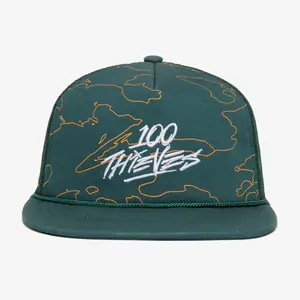 Foundations Geoprint Trucker Hat - Alpine/Orange