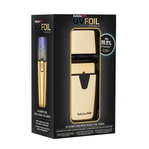BaBylissPRO UVFOIL Gold UV Single-Foil Shaver with UV Disinfecting Metal Double-Foil Technology
