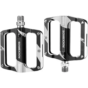 Rock BROS Mountain Bike Pedals Flat Bicycle MTB Pedals 9/16 Lightweight Road Bike Pedals Carbon Fiber Sealed Bearing Alloy Flat Pedals 1 Pair