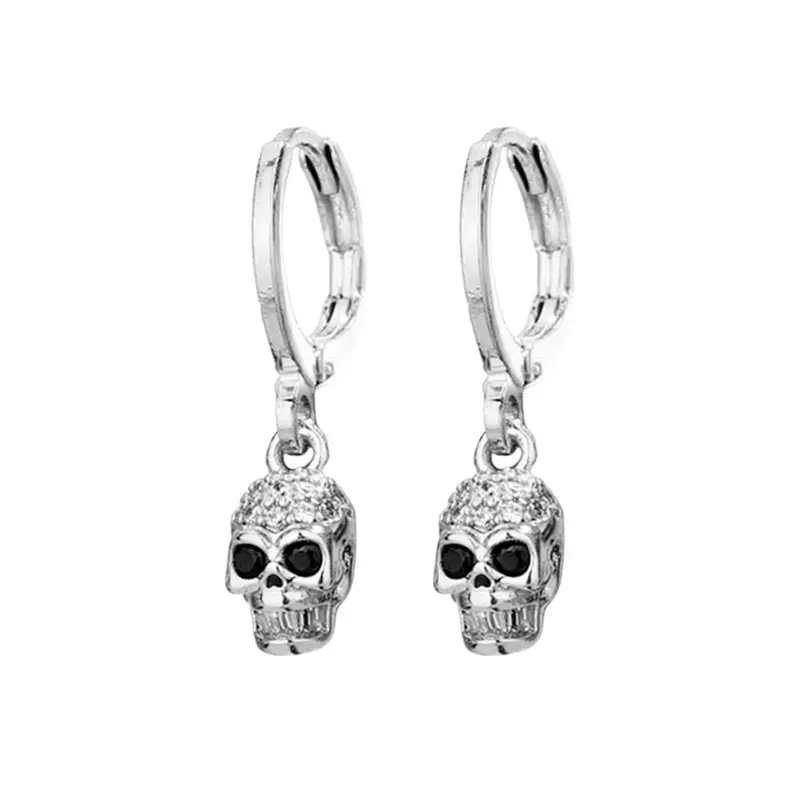 Halloween Rhinestone Skull Design Dangle Statement Versatile High Quality Dangly Earrings, Fashion Jewelry for Party, Daily Decor, Trendy All-match & Exquisite Jewelry for Birthday Gift, Witchy Jewelry, Earrings Dangling
