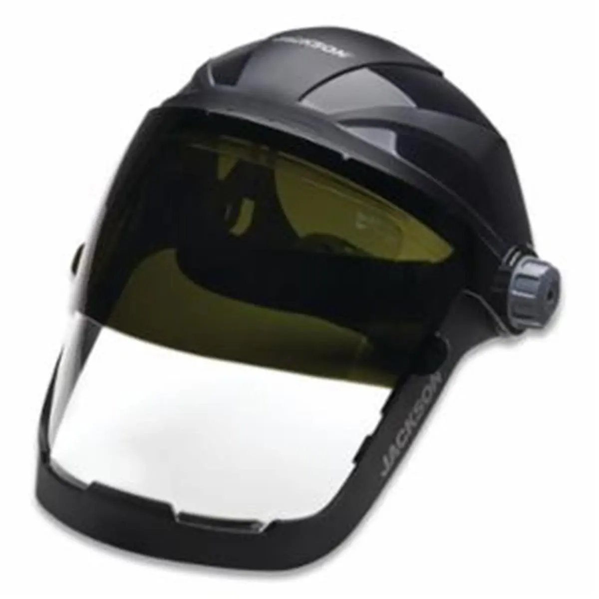 212 MAIN Jackson Safety QUAD 500 Premium Multi-Purpose Face Shield - Shade 5 IR, Adjustable Ratchet Dial Fit, Framed Sides, Grinding/Brazing/Flame & Plasma Cutting Task-Ready Gear, Adjustable Gear