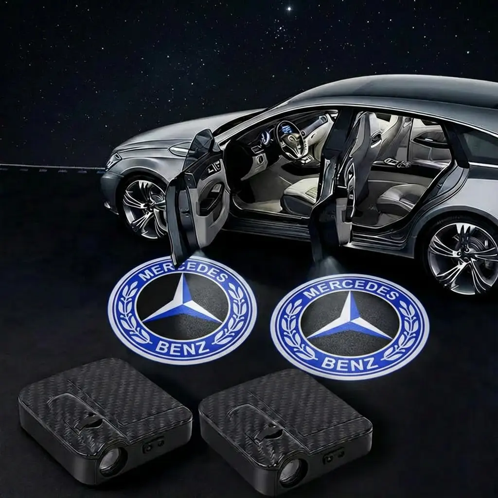 2 PCS Car Door Lights Logo Projector ,Never fade HD Shadow Ghost puddle Lights Accessories Fit for most cars