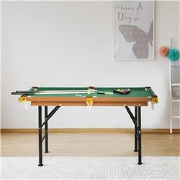 Soozier 55 in. Portable Folding Billiards Table with Folding Legs - 212 Main B8-0011 Green Pool Table for Pool Play