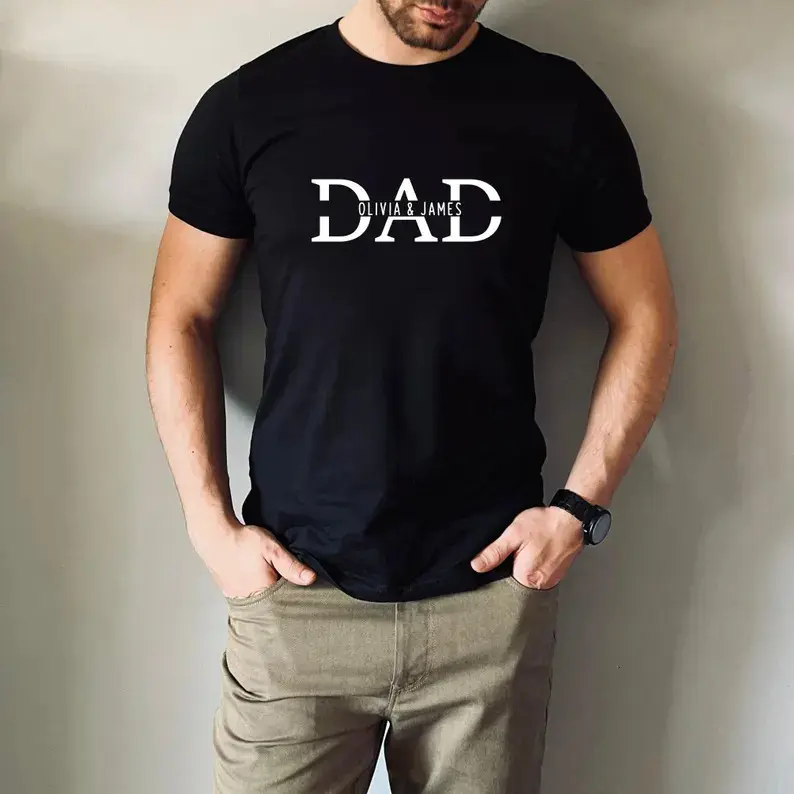 Custom Dad Shirt with Kid Names, Father's Day Gift, New Dad Tshirt, Personalized Dad T-Shirt, Custom Kids Names Shirt, Fathers Day Shirt