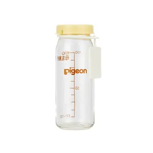 Pigeon Preemie Glass Bottle with Lid and Name Tag, 3.38 Oz(Not Including Nipple)