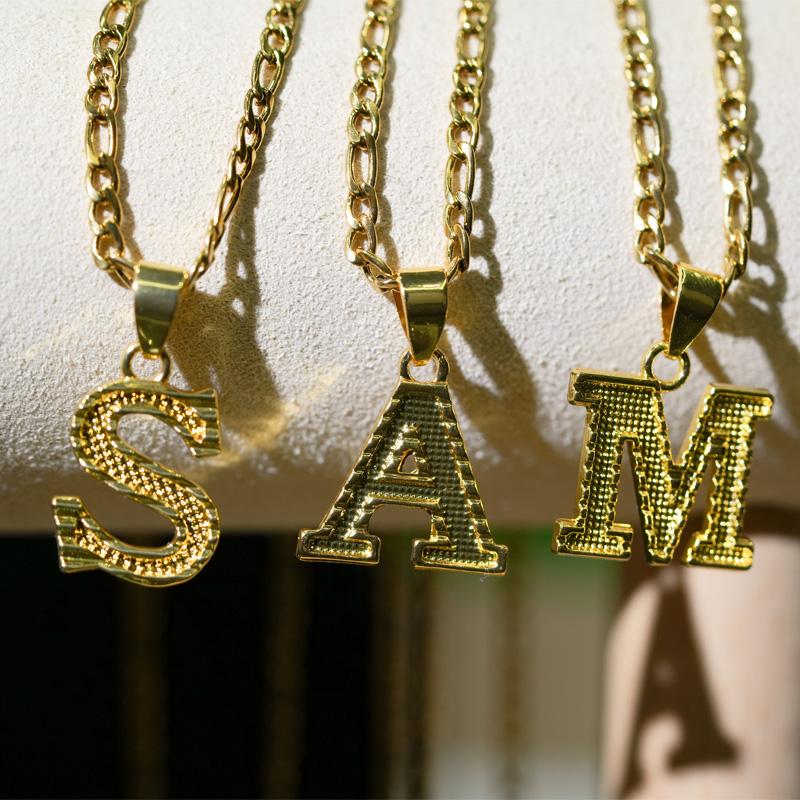 Initial Necklace – Choose Your A-Z Letter, Figaro Chain Extension, Thoughtful Gift for Friends & Family  ,  Mother's Day Gift, Chains for men, Charms Jewelry , Name Necklace, Gifts for Wife,  Girlfriend Gifts