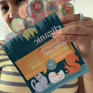 Cliganic Mosquito Repellent Patches - for Kids & Adults Shaped Badges with Essential Oils, DEET-Free & Natural Bug Protection for Travel, Camping & Outdoor Play (Animals, Positive Vibes, Adventure, Solid)