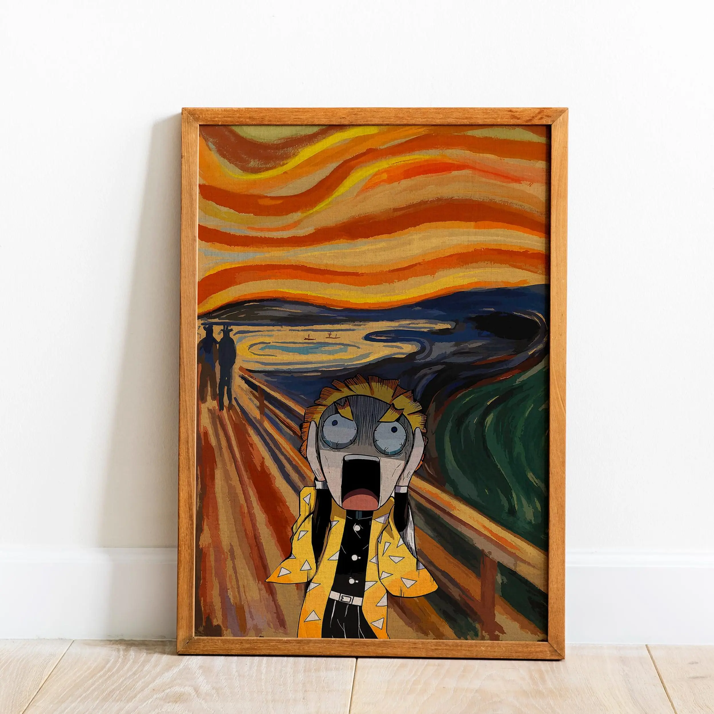 Zenitsu Demon Slayer Anime Poster, Funny Zenitsu Kimetsu No Yaiba Anime Decor Posters - NO FRAME