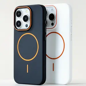 Ultrathin Hit Color For MagSafe Phone Case for iPhone 16pro max 15 16 Pro 14 13 12 Magnetic Wireless Charger Matte Hard PC Cover