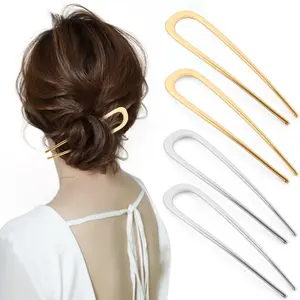 4 count Metal  Hair Pins,5.5 Inch  and  Hair Pins for Long Thick Hair Women Girls, U-Shaped  Pins for Buns,  Twist Hair Pin, Hair Sticks, Hair Fork