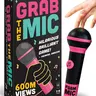 Grab The Mic Karaoke-Style Game with Foam Microphone 125 Word Cards Game Board Player Tokens & Easy Instructions for Non-Singers